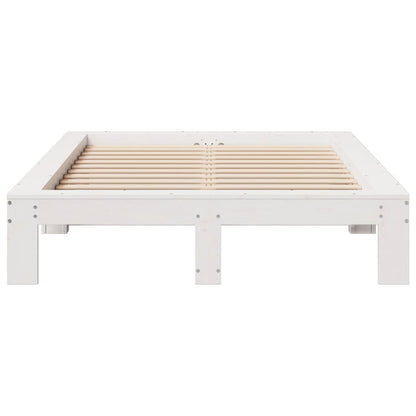 vidaXL Bed Frame without Mattress White 120x190 cm Small Double Solid Wood Pine