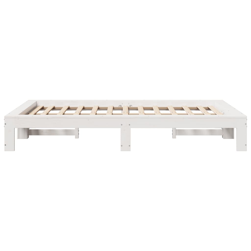 vidaXL Bed Frame without Mattress White 120x190 cm Small Double Solid Wood Pine