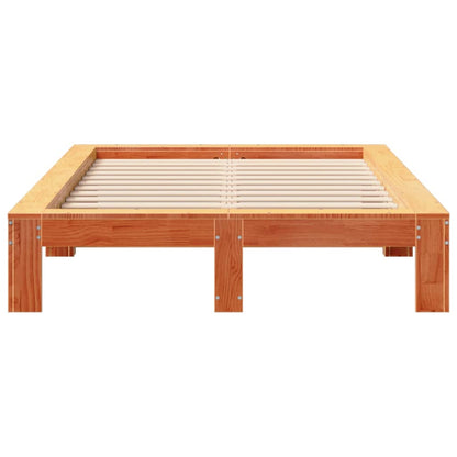 vidaXL Bed Frame without Mattress Wax Brown 120x190 cm Small Double Solid Wood Pine