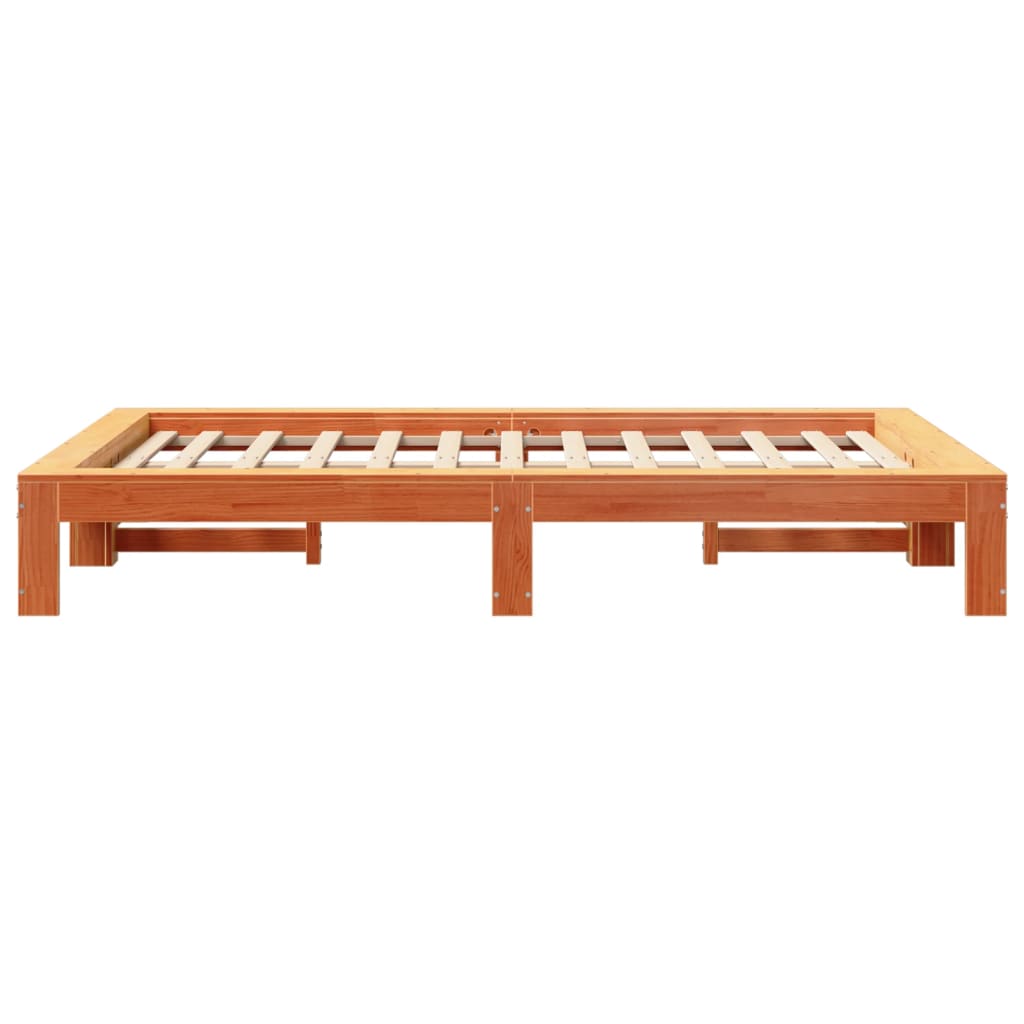 vidaXL Bed Frame without Mattress Wax Brown 120x190 cm Small Double Solid Wood Pine