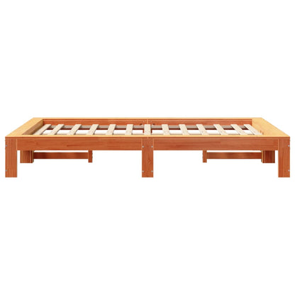 vidaXL Bed Frame without Mattress Wax Brown 120x190 cm Small Double Solid Wood Pine