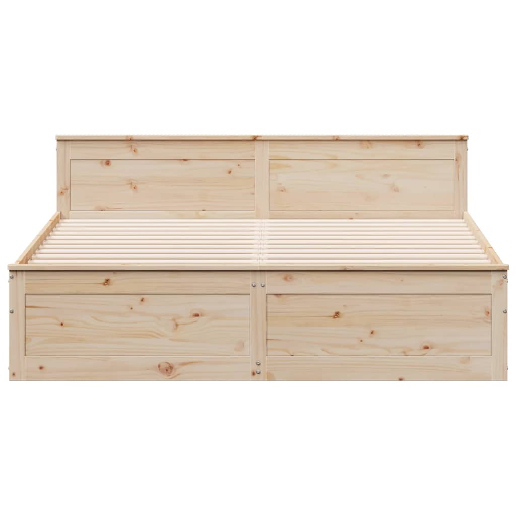 vidaXL Bed Frame without Mattress with Headboard 200x200 cm Solid Wood Pine