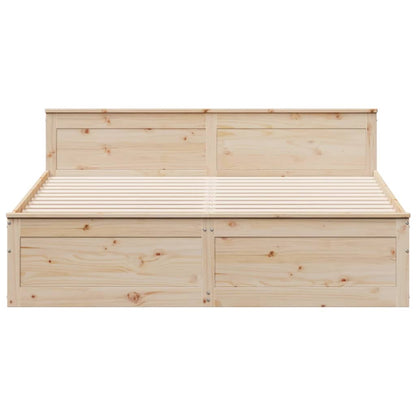 vidaXL Bed Frame without Mattress with Headboard 200x200 cm Solid Wood Pine