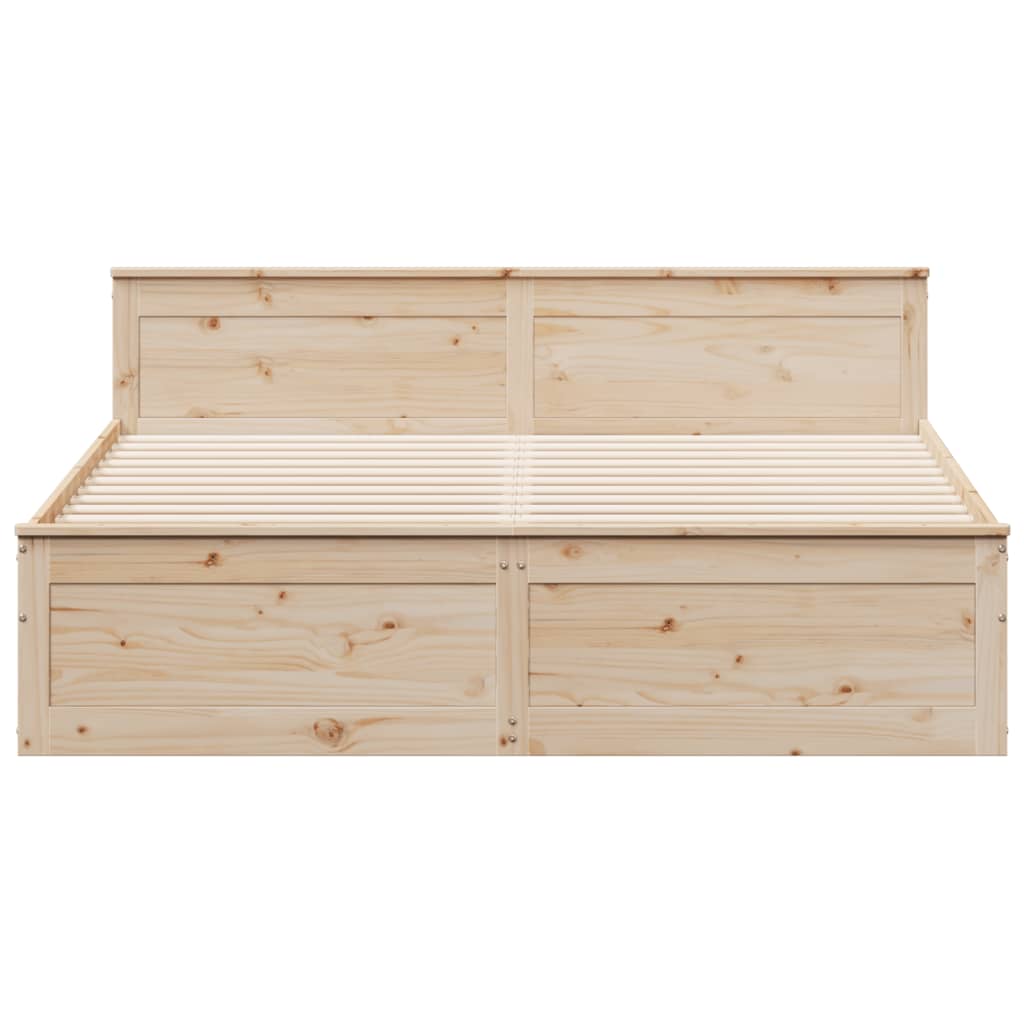 vidaXL Bed Frame | Natural Wood | Solid Pine Wood | Super King | Bed Frame