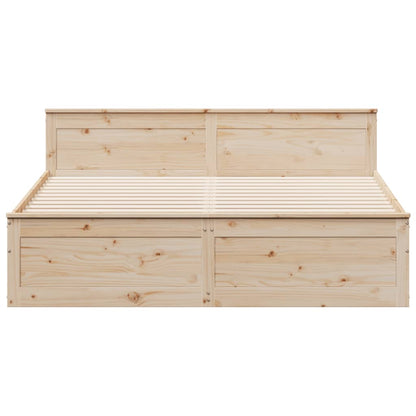 vidaXL Bed Frame | Natural Wood | Solid Pine Wood | Super King | Bed Frame