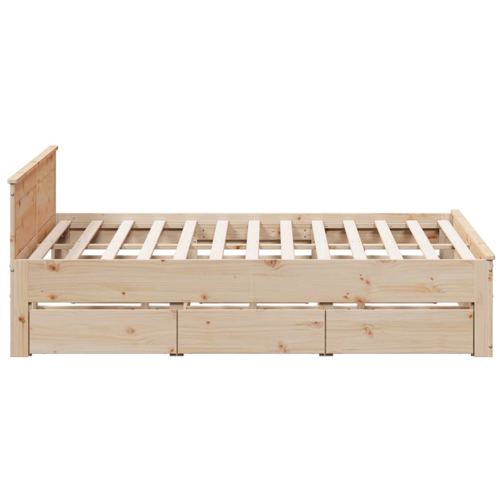 vidaXL Bed Frame | Natural Wood | Solid Pine Wood | Super King | Bed Frame