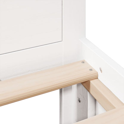 vidaXL Bed Frame without Mattress with Headboard White 180x200 cm Super King Solid Wood Pine