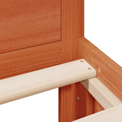 vidaXL Bed Frame without Mattress with Headboard Wax Brown 180x200 cm Super King Solid Wood Pine