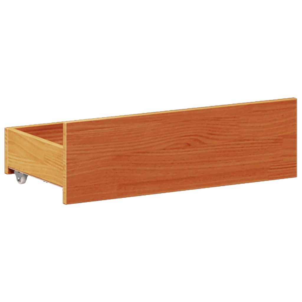 vidaXL Bed Frame without Mattress with Headboard Wax Brown 140x200 cm Solid Wood Pine