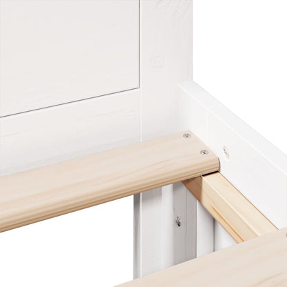 vidaXL Bed Frame without Mattress with Headboard White 120x200 cm Solid Wood Pine