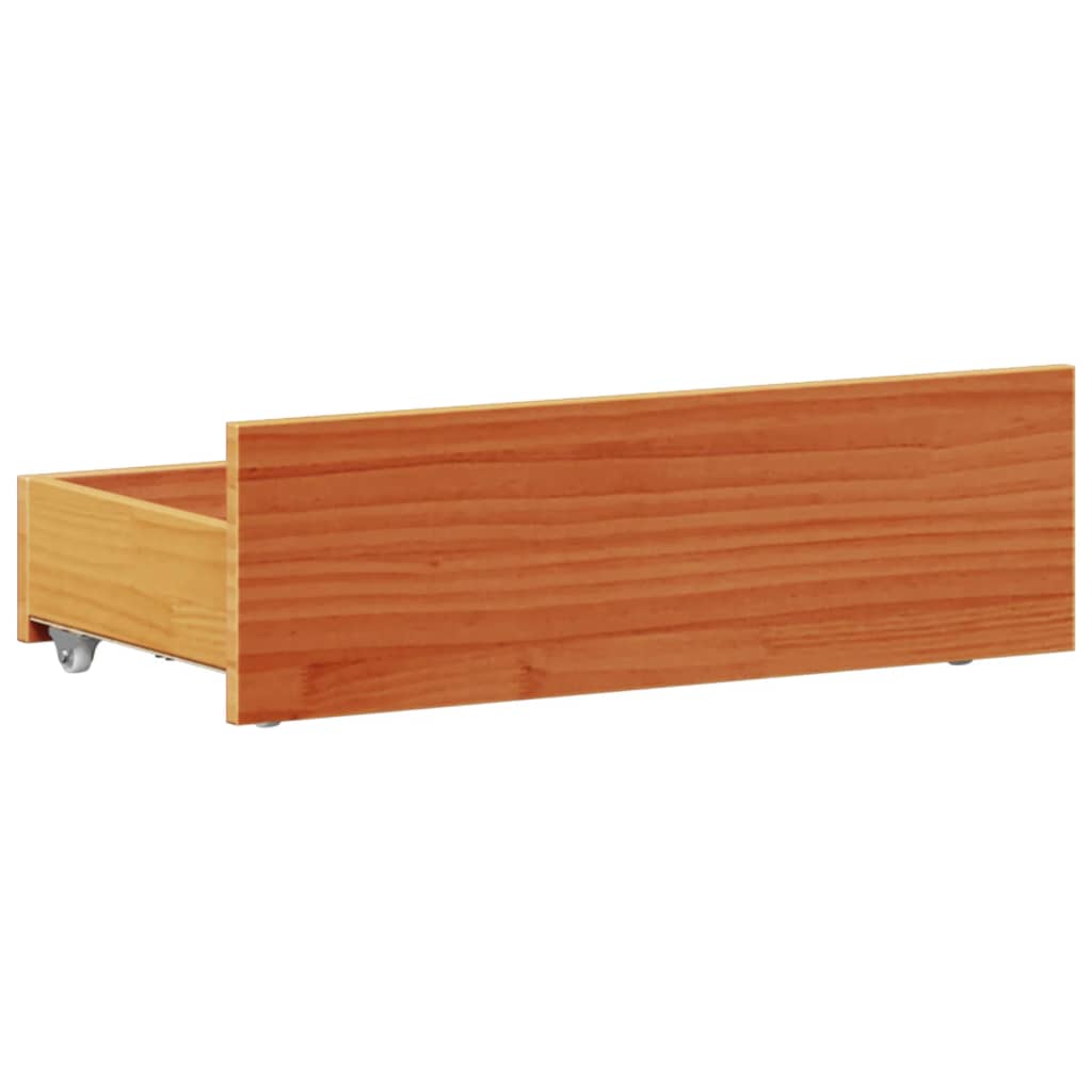 vidaXL Bed Frame without Mattress with Headboard Wax Brown 100x200 cm Solid Wood Pine