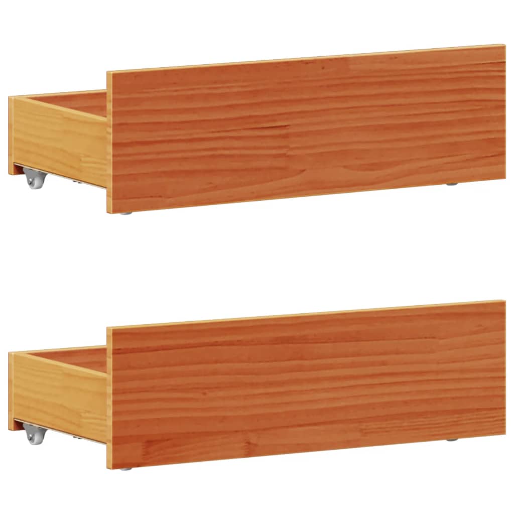 vidaXL Bed Frame without Mattress with Headboard Wax Brown 100x200 cm Solid Wood Pine