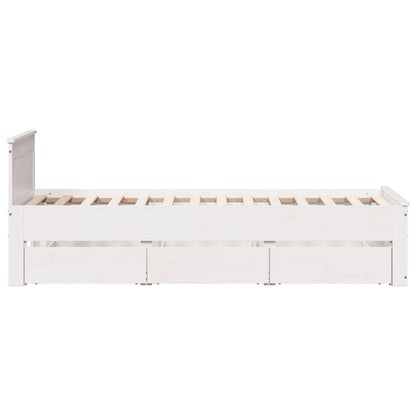 vidaXL Bed Frame without Mattress with Headboard White 90x200 cm Solid Wood Pine