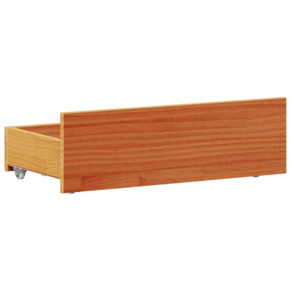 vidaXL Bed Frame without Mattress with Headboard Wax Brown 90x200 cm Solid Wood Pine