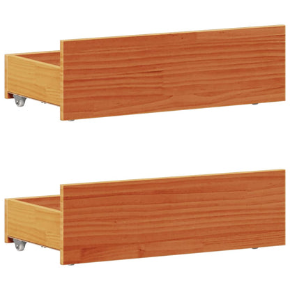 vidaXL Bed Frame without Mattress with Headboard Wax Brown 90x200 cm Solid Wood Pine
