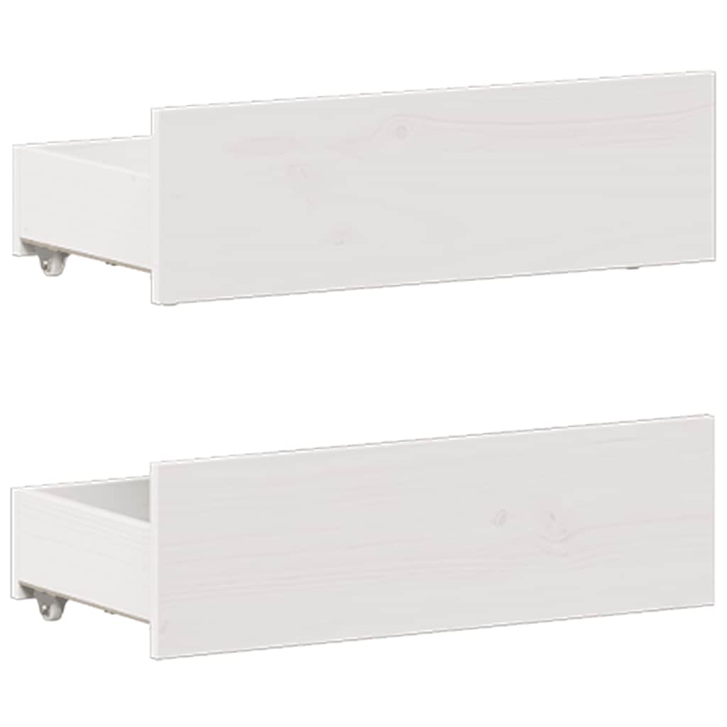vidaXL Bed Frame without Mattress with Headboard White 135x190 cm Double Solid Wood Pine