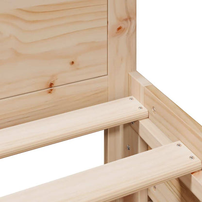 vidaXL Bed Frame without Mattress with Headboard 75x190 cm Small Single Solid Wood Pine