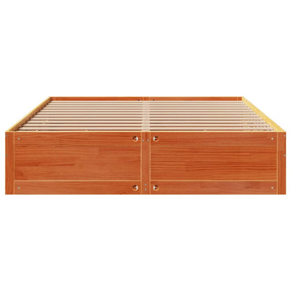 vidaXL Bed Frame without Mattress with Drawers Wax Brown 180x200 cm Super King Solid Wood Pine