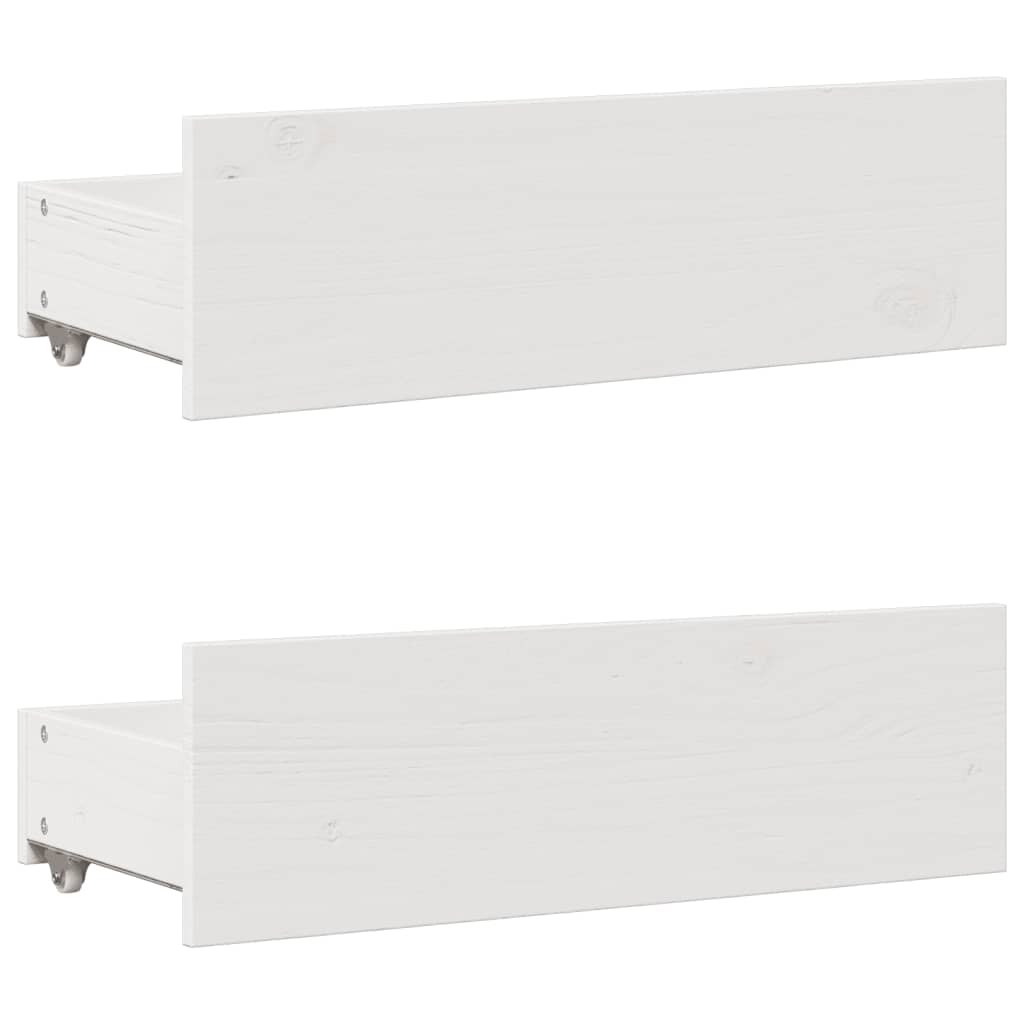 vidaXL Bed Frame without Mattress with Drawers White 150x200 cm King Size Solid Wood Pine