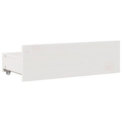 vidaXL Bed Frame without Mattress with Drawers White 150x200 cm King Size Solid Wood Pine