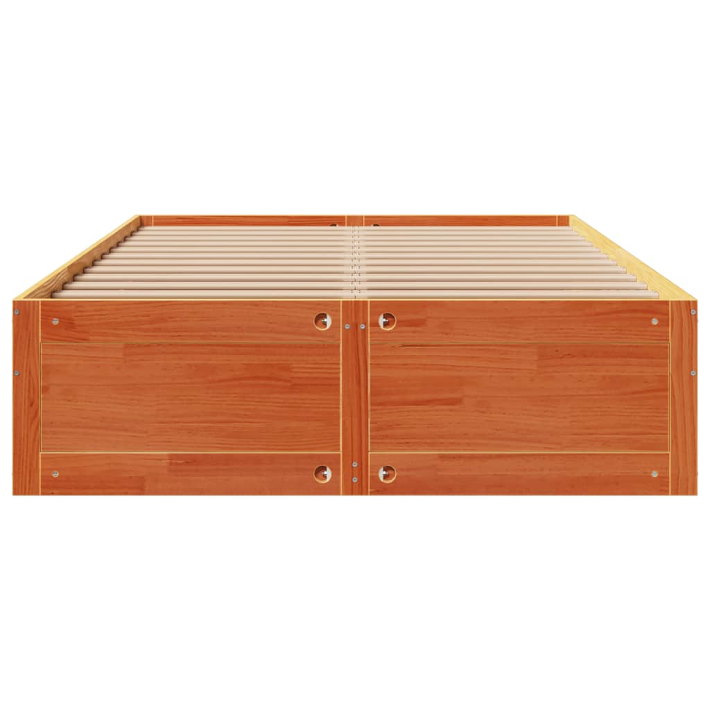 vidaXL Bed Frame without Mattress with Drawers Wax Brown 150x200 cm King Size Solid Wood Pine