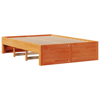 vidaXL Bed Frame without Mattress with Drawers Wax Brown 150x200 cm King Size Solid Wood Pine