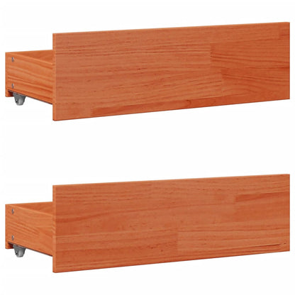 vidaXL Bed Frame without Mattress with Drawers Wax Brown 150x200 cm King Size Solid Wood Pine