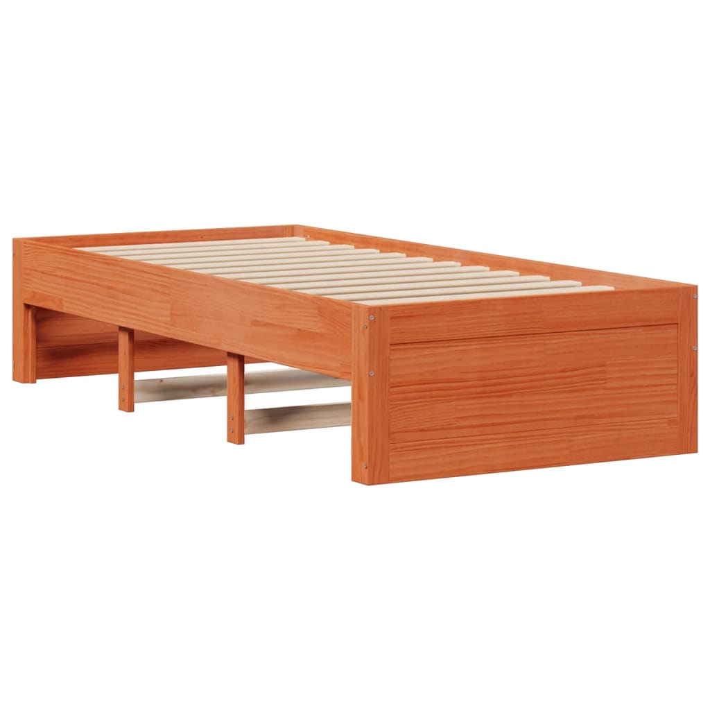 vidaXL Bed Frame without Mattress with Drawers Wax Brown 100x200 cm Solid Wood Pine