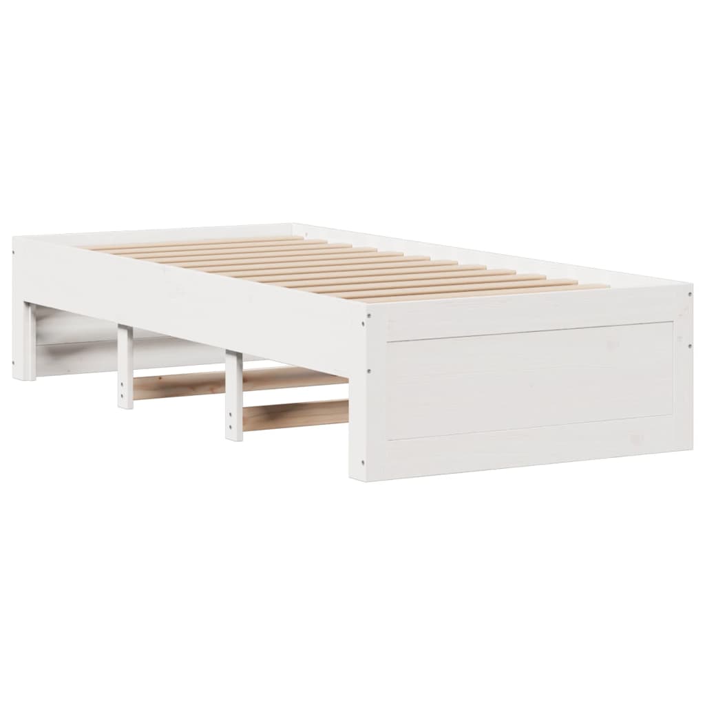vidaXL Bed Frame without Mattress with Drawers White 90x200 cm Solid Wood Pine