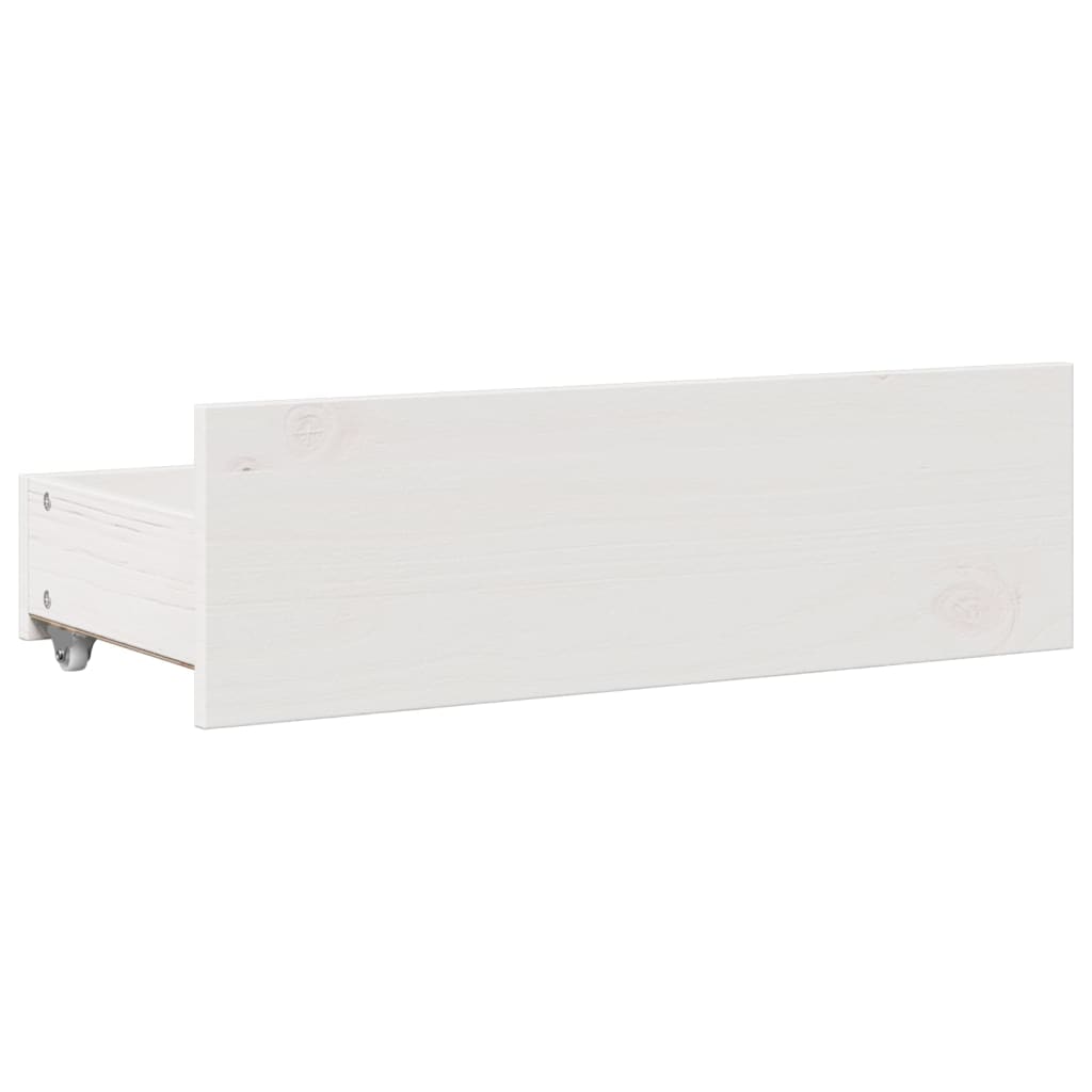 vidaXL Bed Frame without Mattress with Drawers White 90x200 cm Solid Wood Pine