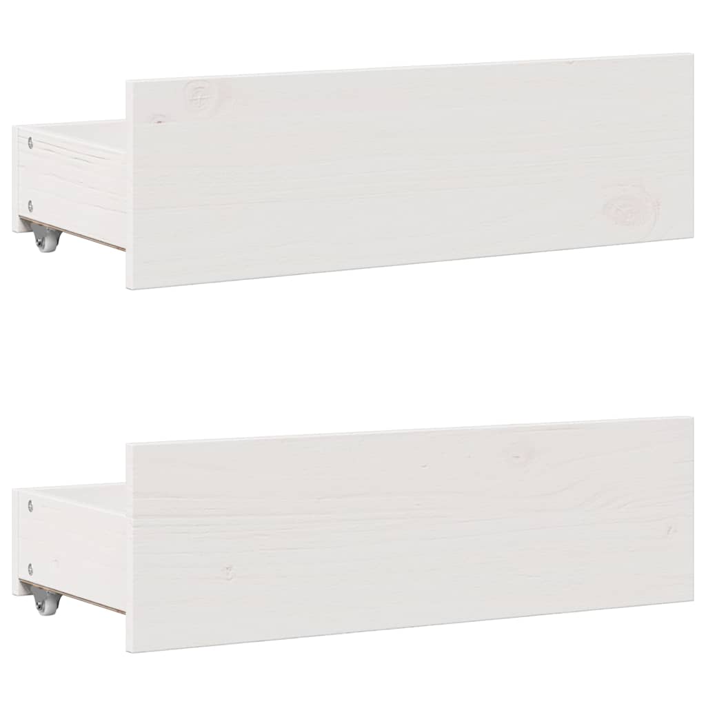 vidaXL Bed Frame without Mattress with Drawers White 140x190 cm Solid Wood Pine
