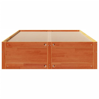 vidaXL Bed Frame without Mattress with Drawers Wax Brown 140x190 cm Solid Wood Pine