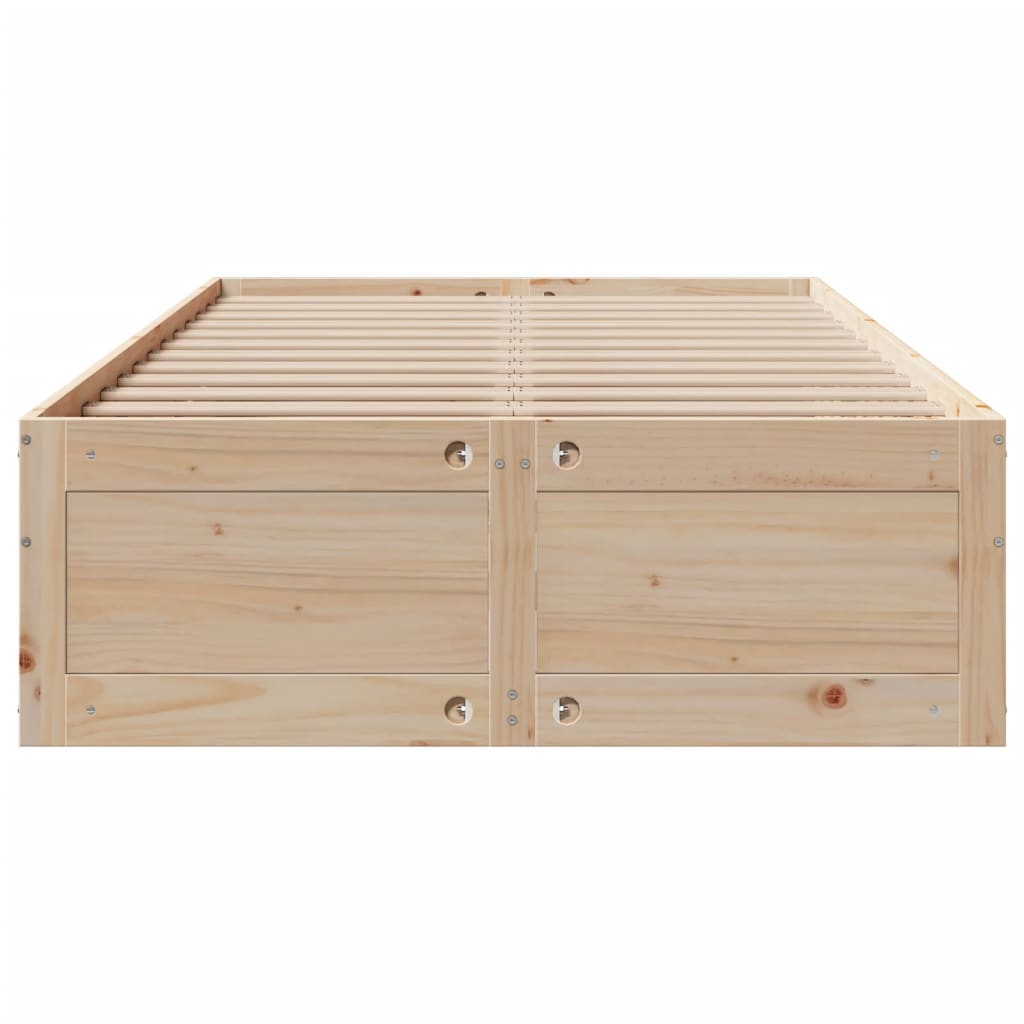 vidaXL Bed Frame without Mattress with Drawers 135x190 cm Double Solid Wood Pine