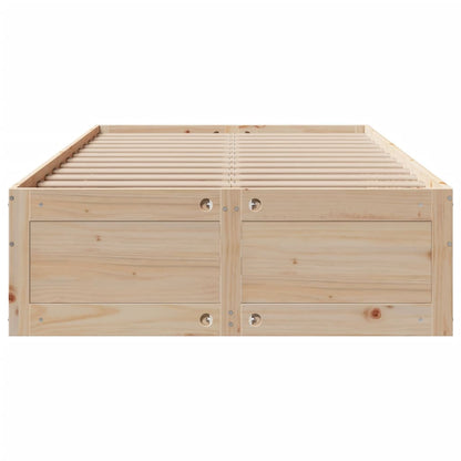 vidaXL Bed Frame without Mattress with Drawers 135x190 cm Double Solid Wood Pine