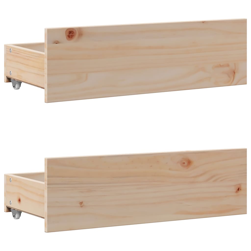 vidaXL Bed Frame without Mattress with Drawers 135x190 cm Double Solid Wood Pine