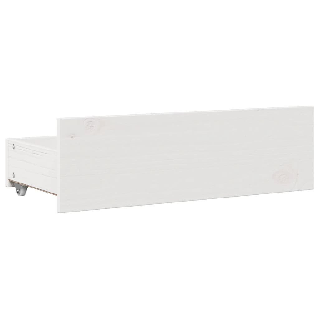 vidaXL Bed Frame without Mattress with Drawers White 135x190 cm Double Solid Wood Pine
