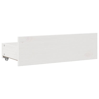 vidaXL Bed Frame without Mattress with Drawers White 135x190 cm Double Solid Wood Pine