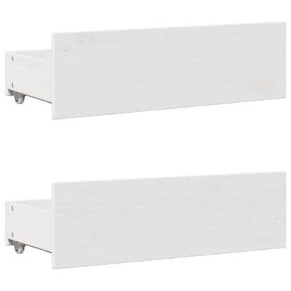 vidaXL Bed Frame without Mattress with Drawers White 135x190 cm Double Solid Wood Pine