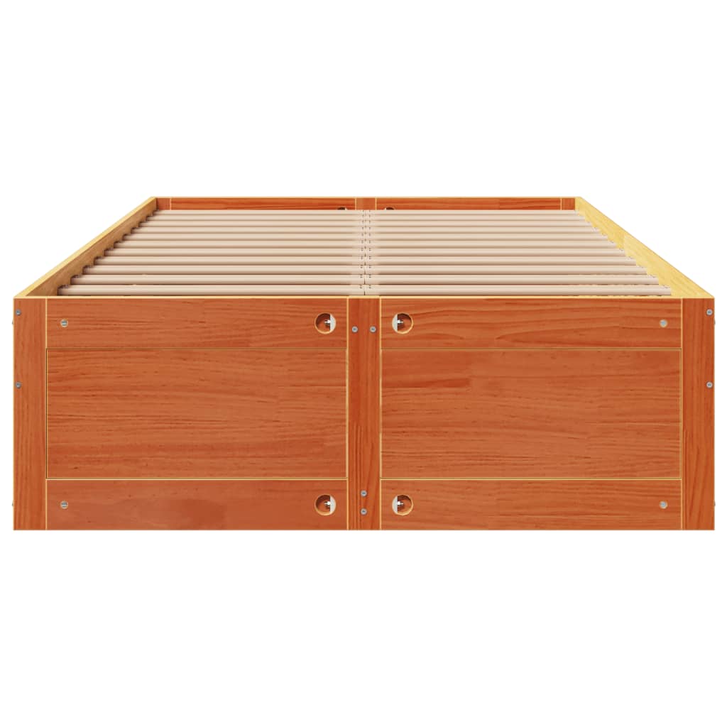 vidaXL Bed Frame without Mattress with Drawers Wax Brown 135x190 cm Double Solid Wood Pine