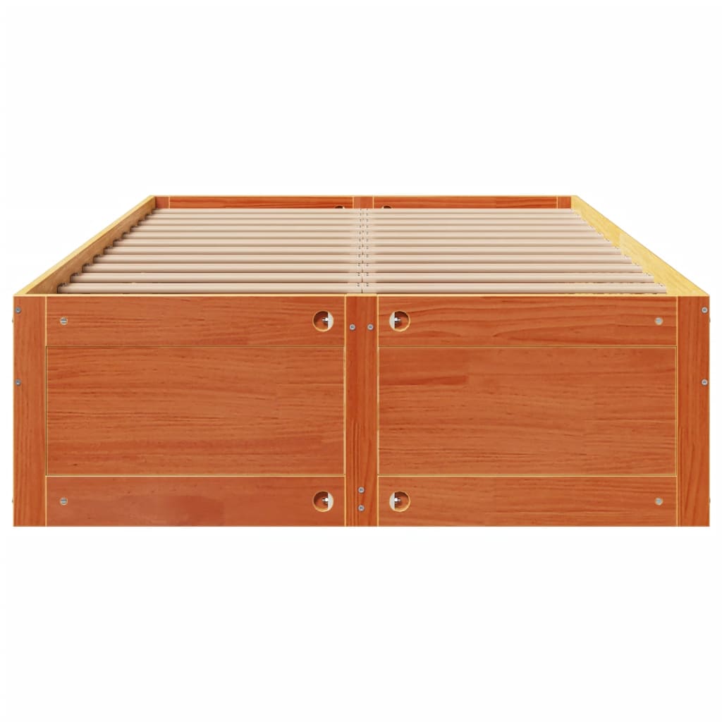 vidaXL Bed Frame without Mattress with Drawers Wax Brown 120x190 cm Small Double Solid Wood Pine