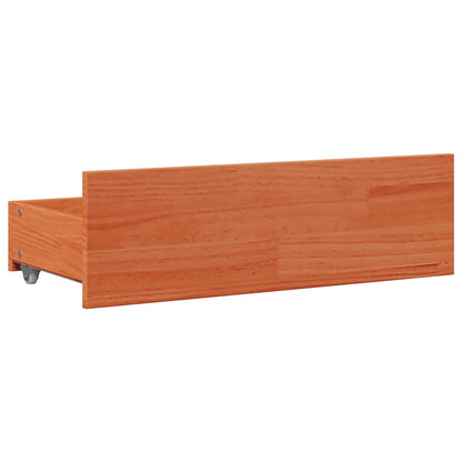 vidaXL Bed Frame without Mattress with Drawers Wax Brown 120x190 cm Small Double Solid Wood Pine