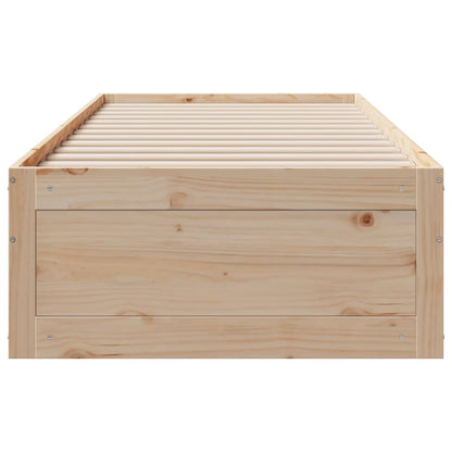 vidaXL Bed Frame without Mattress with Drawers 75x190 cm Small Single Solid Wood Pine