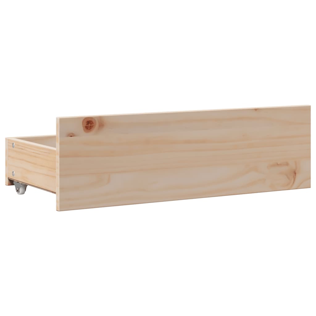 vidaXL Bed Frame without Mattress with Drawers 75x190 cm Small Single Solid Wood Pine