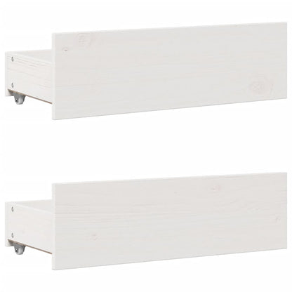 vidaXL Bed Frame without Mattress with Drawers White 75x190 cm Small Single Solid Wood Pine