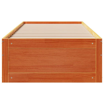 vidaXL Bed Frame without Mattress with Drawers Wax Brown 75x190 cm Small Single Solid Wood Pine
