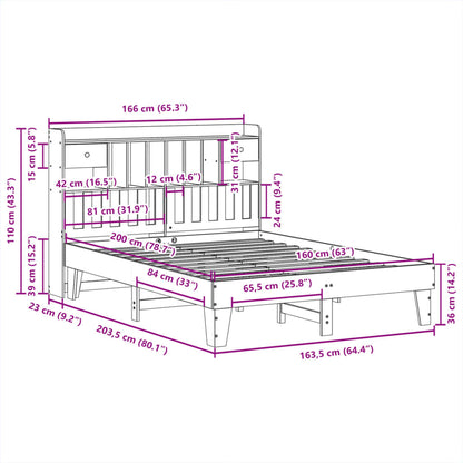 vidaXL Bed Frame without Mattress White 160x200 cm Solid Wood Pine