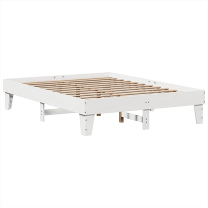 vidaXL Bed Frame without Mattress White 150x200 cm King Size Solid Wood Pine