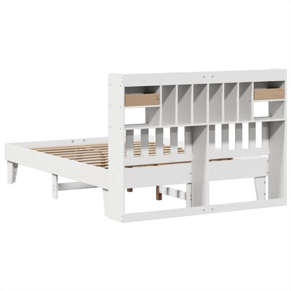 vidaXL Bed Frame without Mattress White 150x200 cm King Size Solid Wood Pine