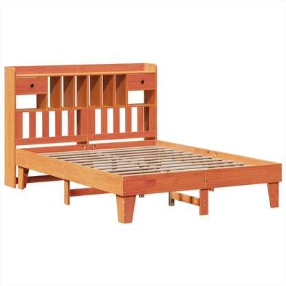 vidaXL Bed Frame without Mattress Wax Brown 150x200 cm King Size Solid Wood Pine