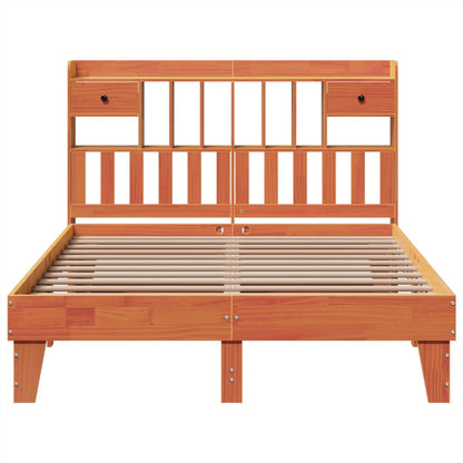 vidaXL Bed Frame without Mattress Wax Brown 150x200 cm King Size Solid Wood Pine